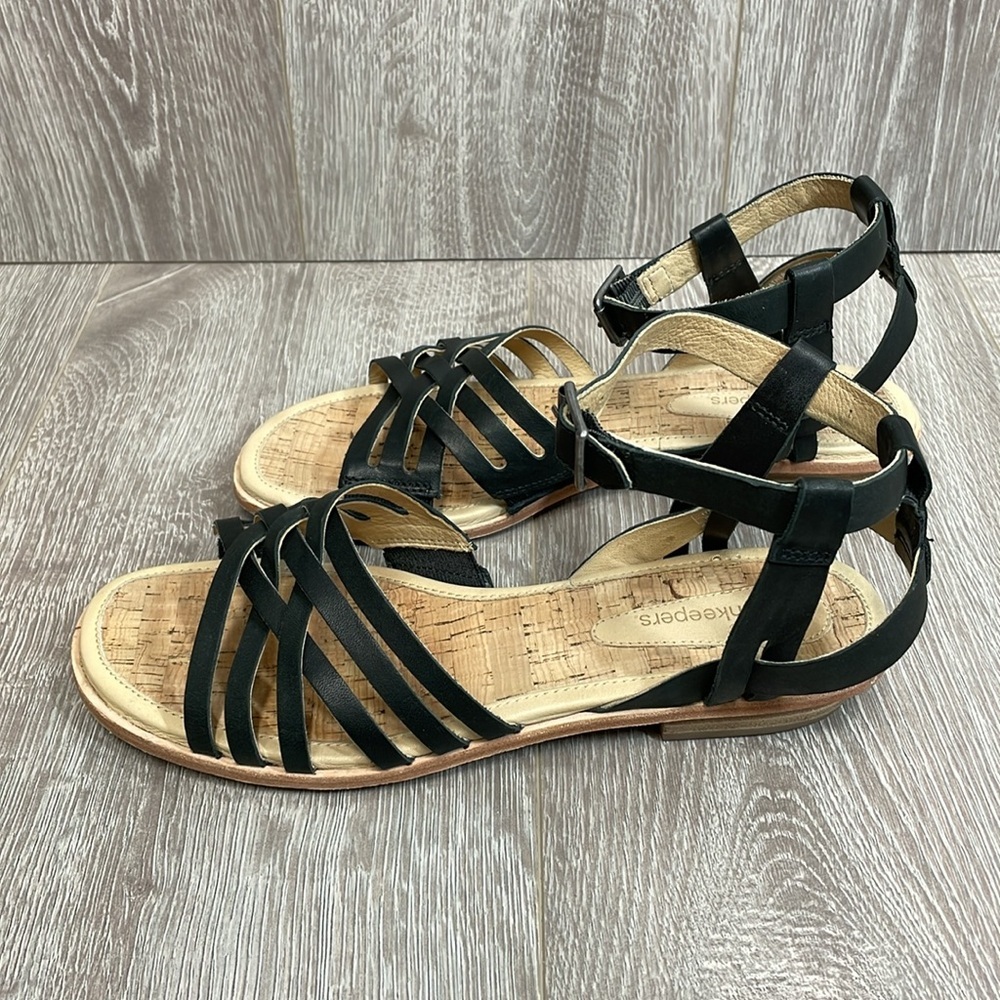 Timberland Earthkeepers Katama Black Leather Ankle Strap Sandals 8.5